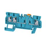 Disconnect and modular disconnect terminal, PUSH IN, 1.5 mm², 400 V, 10 A, blue