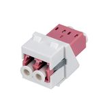 LC-D Keystone module, MM, OM4 (erika violet), pure white (similar to RAL 9010)
