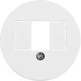 Central part RJ data socket 2-V, Series 1930/Glass, polar white
