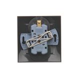 Three positions (1-0-2) single roller blind switch, 10A, champagne matt