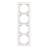 1724-441M-500 Cover  with decor ring, 4gang studio white matt copper