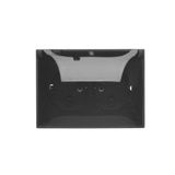 Double compact socket outlet with SCHUKO earthing and shutters - IP44 version - transparent flap, 16A, Screw, black matt