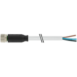M8 female 0° A-cod. with cable PUR 3x0.25 gy +robot+drag ch. 7.5m