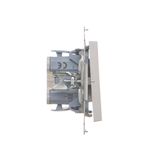 Socket outlet with earthing and shutters, (module), Simon 24, IP20, 16A, black matt