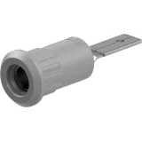 4 mm socket, plug-in connection, mounting Ø 8.2 mm, gray, 64.3013-28