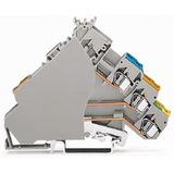 3-conductor actuator supply terminal block with ground contact with co