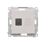 Single computer socket RJ45 category 6 with anti-dust cover, light gray matt