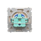 Double fiber optic sockets, Silver matt, metalic