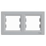 Asfora-horizontal 2-gang frame-alu