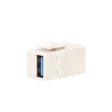 USB 3.0 keystone data connector Type A female-female,  white