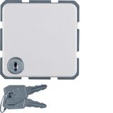 SCHUKO soc.out. hinged cover,lock-differing lockings,splash-prot. flus