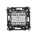 Double intermediate switch illuminated, (module), Simon 24, IP20, 10AX, champagne matt