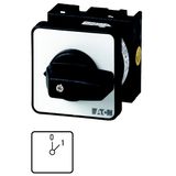 T0-2-15404/E ON-OFF switches, T0, 20 A, flush mounting, 2 contact unit(s), Contacts: 4, 45 °, maintained, With 0 (Off) position, 0-1, Design number 15404