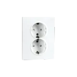 OUTLET FLUSH MOUNTED DOUBLE W/EARTH 1,5 BOX WHITE 6-PACK