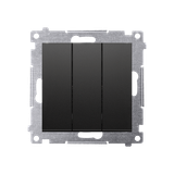 Triple illuminated contact push button, (module), 10AX, quick connection, black matt