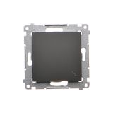 Two-way switch, (module), 16AX, Screw, black matt