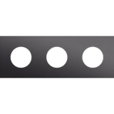 Threefold faceplate, 71 mm centre distance, for 3 socket outlets, Niko Rocker and Niko Toggle, alu black brushed