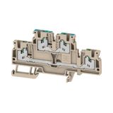 Multi-tier modular terminal, SNAP IN, dark beige, 2.5 mm², 800 V, Number of connections: 4, Number of levels: 2, TS 35, V-0