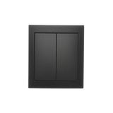 Splash-proof two gang switch, 10AX, black matt