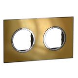 Arteor™ - Plate - French/German std - round - 2 x 2 modules - gold brass