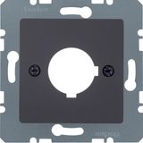 Central plate inst. opening Ø 22.5 mm, com-tech, ant., matt