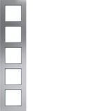 Cover frame 5-way vertical, A.8, aluminium