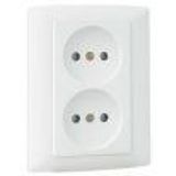 MONOBLOC DOUB SAF SINGLE PHASE SOCKET IVORY