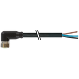 M8 female 90° A-cod. with cable PUR 3x0.25 bk UL/CSA 5m