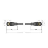 Actuator and Sensor Cable, PUR Extension Cable   RKS4.5T-5-RKS4.5T/TXL