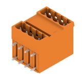 PCB plug-in connector, male header, closed side, THT solder connection, 5.00 mm, Number of poles: 8, 90°, Solder pin length (l): 3.2 mm, tinned, orange, Box