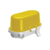 OVAL-7040B/K, E27, 25W, white-bakelite, cover yellow-polypropylene, IP54, signal lamp