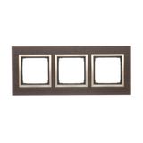 Triple frame, wood, Gold wenge