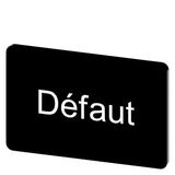 Labeling plate 17.5 x 27 mm, label black, labeling: DEFAUT