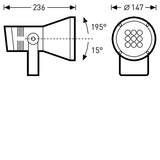 Floodlight / Projectors Faciella 15 Lens Anthracite around ET 19W 800lm rotationally sym. wide (RB) IP65 IK06 4 SDCM