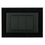 FRAME 3MOD F/ADAPTER 3MOD BLACK CRISTAL/MT BK