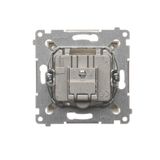 RJ12 double telephone socket, (module), Bronze matt, metalic