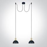 BRUSHED BRASS WITH BLACK SHADE 10W 2xE27