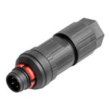 Round plug (field customisable), M12 Push-Pull, A-coded, PUSH IN, Numb