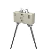 E32 2150B Fiber optic sensor head, limited reflective, transparent object detection, square, top-view, R40 chemical resistant fiber, 5 m cable E32 2150B