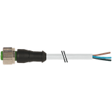 M12 female 0° B-cod. with cable PVC 5x0.34 gy UL/CSA 6m
