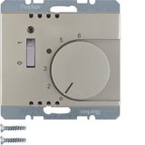 Thermostat, NC contact, centre plate, rocker switch, arsys, steel matt