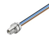 Built-in plugs, M12, pin, straight, Mounting thread: M 16 x 1.5, Number of poles: 5, Strand / cable length: 0.3 m, Rear panel mounting