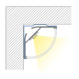 Corner aluminum profile RL2, 30x30mm, incl. black diffuser, 1 m