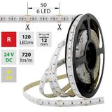 LED strip SMD5050 red, 120LED/m, 28.8W/m, 720lm/m, IP54, DC 24V, 12mm, 5m