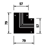 Horizontal  90° connector, Black, Trimless Recessed