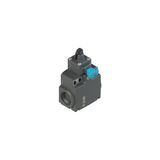 Position switch with roller piston plunger and reset device