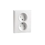 OUTLET FLUSH MOUNTED DOUBLE WITHOUT EARTH WHITE 6-PACK