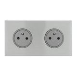 Art d'Arnould univers Epure double power socket 2P+E 16A 250V - brushed steel