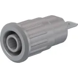 4 mm socket, flat plug connection, mounting Ø 12.2 mm, CAT III, gray, 49.7079-28
