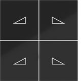 KNX pushbutton cover, 4-way, high/low dimming, A.x/C.x, night black glossy.